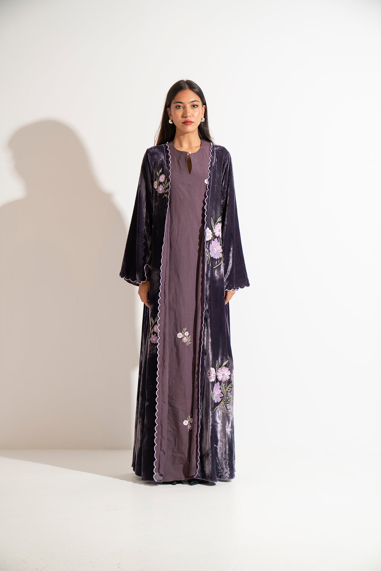 Deep Purple Velvet Abaya A3