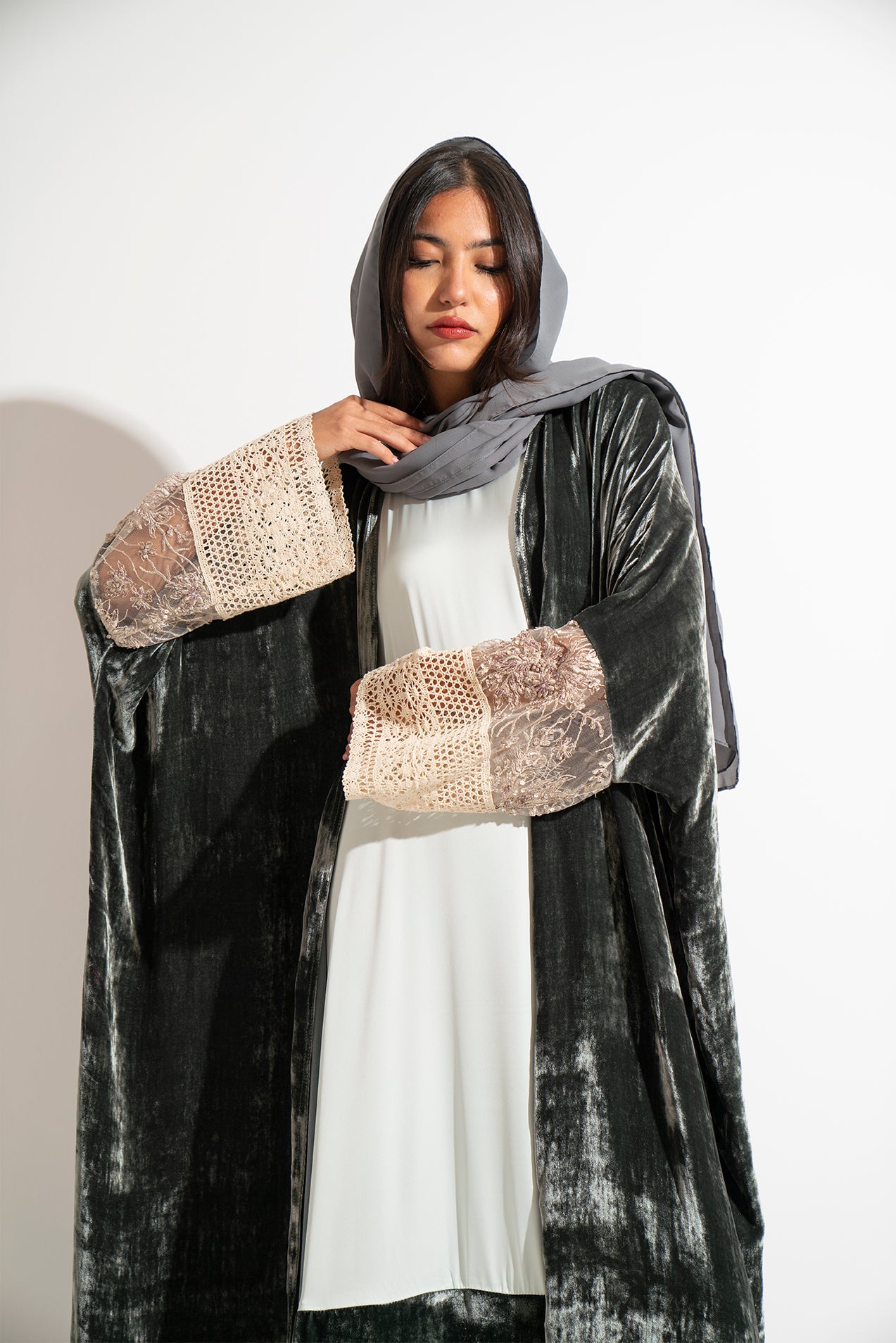 Grayish-Green Abaya A5