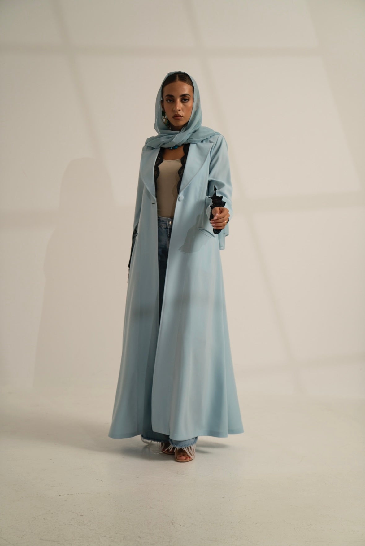 Light blue formal abaya